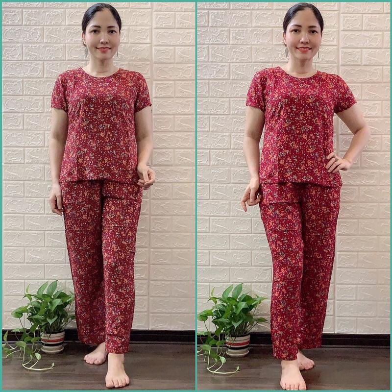 Bộ Lanh Nhung quần Dài Ống Côn - Bộ Lanh Nhung Chất Lượng Mặc Nhà Cho Mẹ Cho Bà