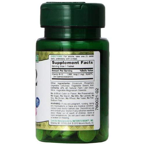 Viên Uống Nature's Bounty Bổ Sung Vitamin B12 Hỗ Trợ Trao Đổi Chất & Hệ Thần Kinh 1000mcg