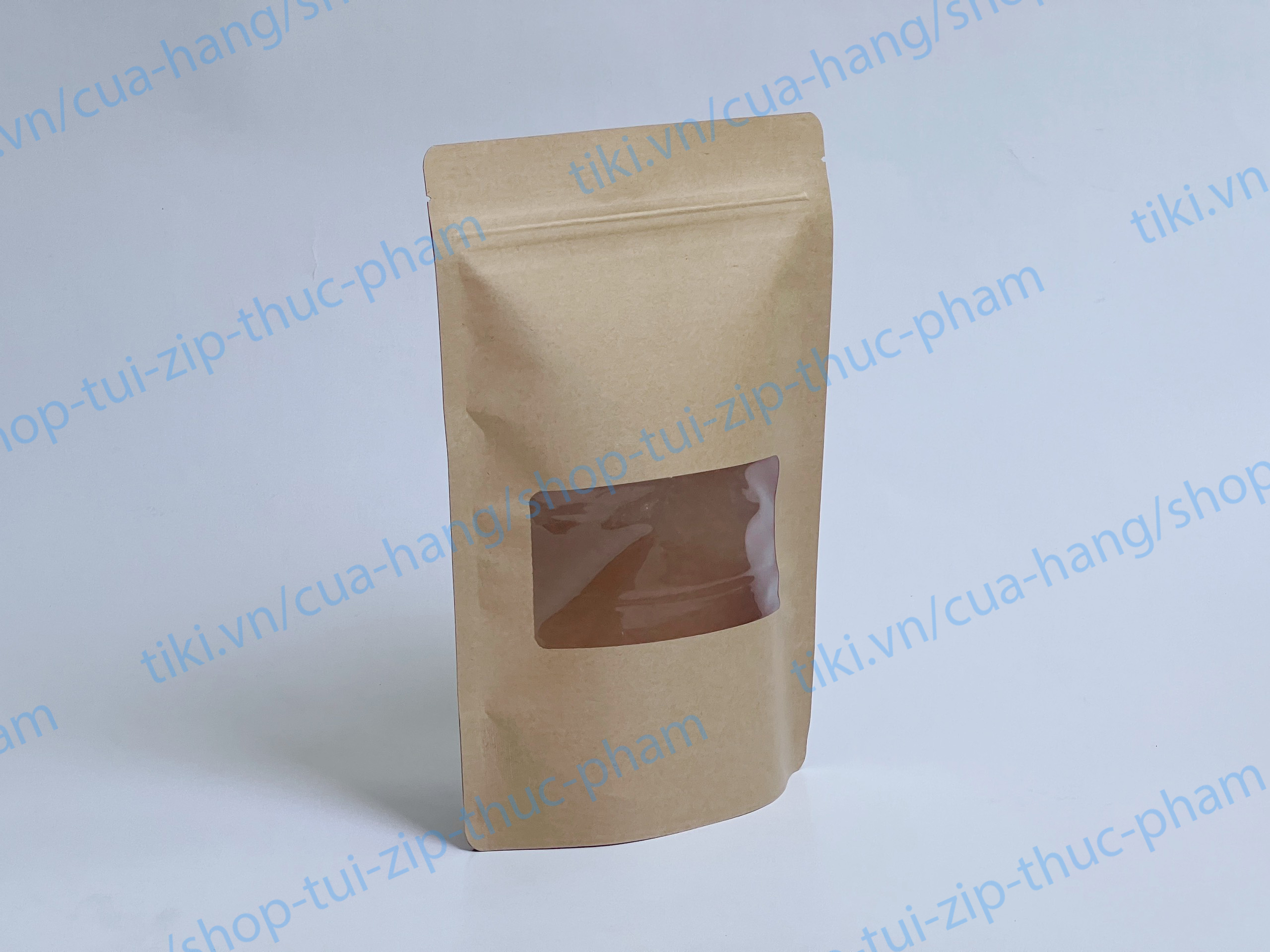 0.5KG Túi Zip Giấy Cửa Sổ - Túi zip giấy kraft đáy đứng - Túi Giấy Đựng Thực Phẩm Khô - size