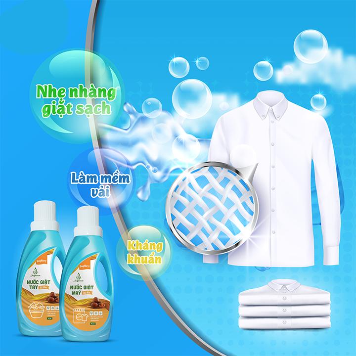 Nước giặt máy chiết xuất từ trái Bồ Hòn Nguyên Chất 1000ml JULYHOUSE