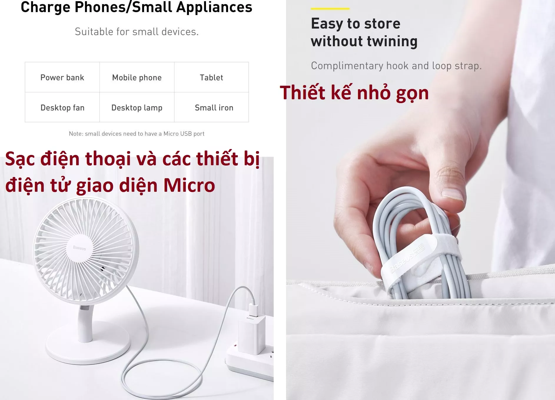 Cáp sạc và truyền dữ liệu Micro 2A Baseus Superior Series - Màu ngẫu nhiên_Hàng chính hãng