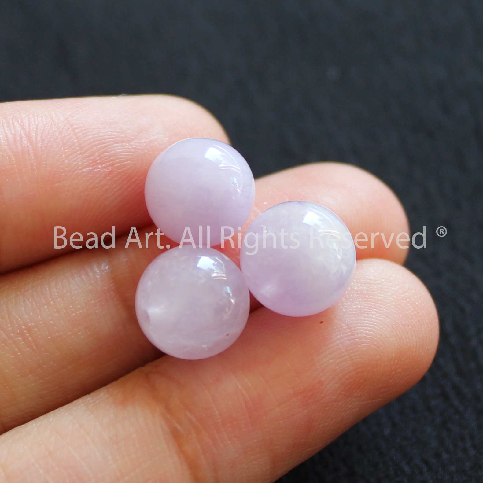 [1 Hạt] 9MM Đá Thạch Anh Tím Sữa Lavender, Milky Lavender Amethyst Tự Nhiên Loại A, Phối Vòng Tay Phong Thuỷ, Chuỗi Hạt, Trang Sức, Hợp Mệnh Thổ, Hỏa - Bead Art