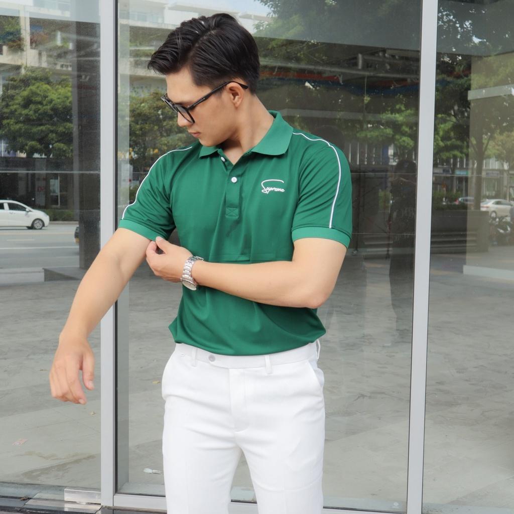 Áo thun nam POLO trơn vải cá sấu cotton cao cấp ngắn tay cực sang trọng