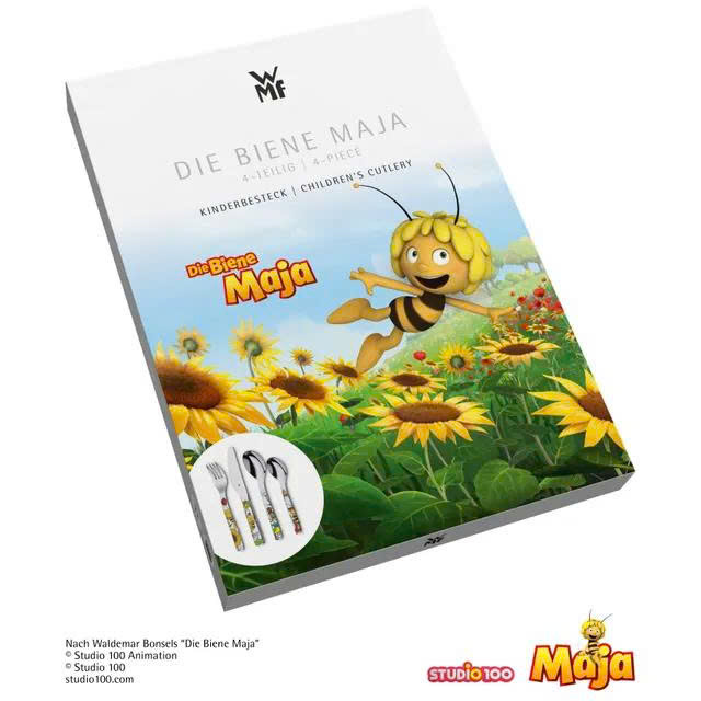Bộ dao thìa dĩa 64 món WMF Kids cutlery set Maya the Bee, 4-piece hàng chính hãng