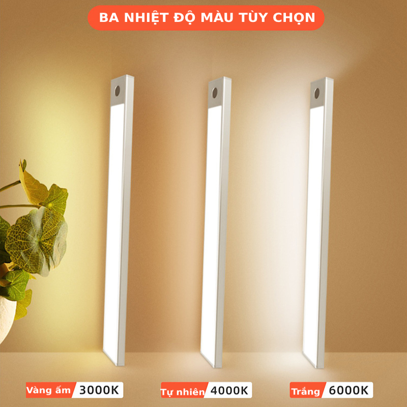 [Có sẵn] Bộ đèn LED cảm ứng gắn tủ, tủ quần áo, tủ chén, tự động sáng, tiện dụng tích hợp pin sạc, nhiều mẫu