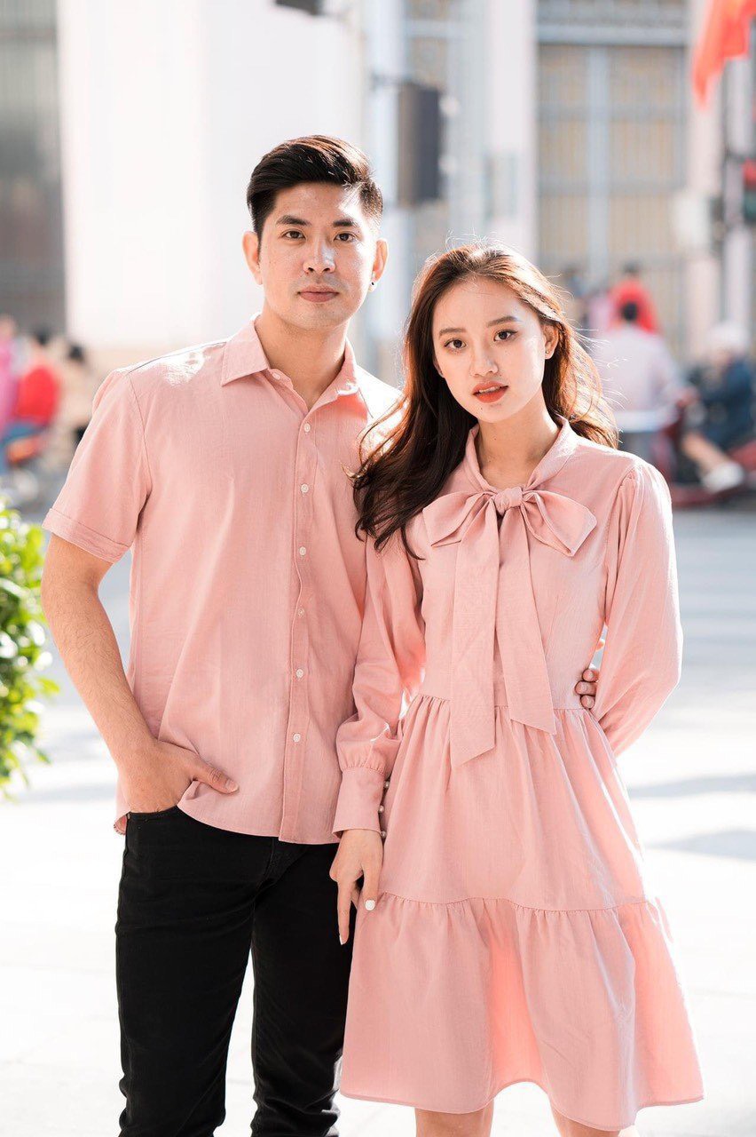 Áo đôi nam nữ Set áo váy sơ mi cặp couple Hàn Quốc đi du lịch chụp hình cưới