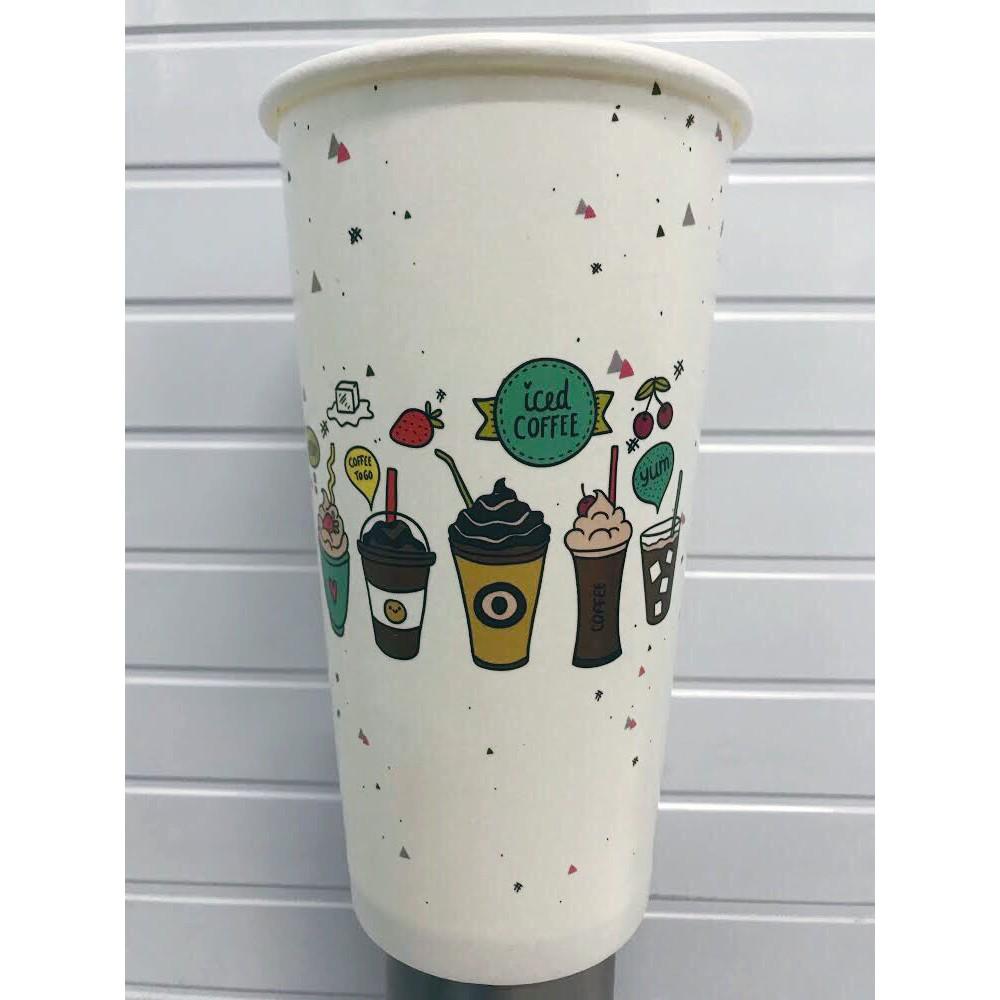 Nhận Thiêt Kế Logo Nhiều Màu_Ly Giấy 22oz~680ml_Số Lượng 5.000 Cái