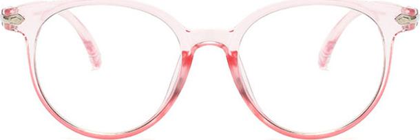 Gọng Kính Oval Thời Trang Retro Phong Cách Hàn Quốc TR90 - Tặng Kèm Hộp Kính Thời Trang - Màu Hồng Cánh Sen