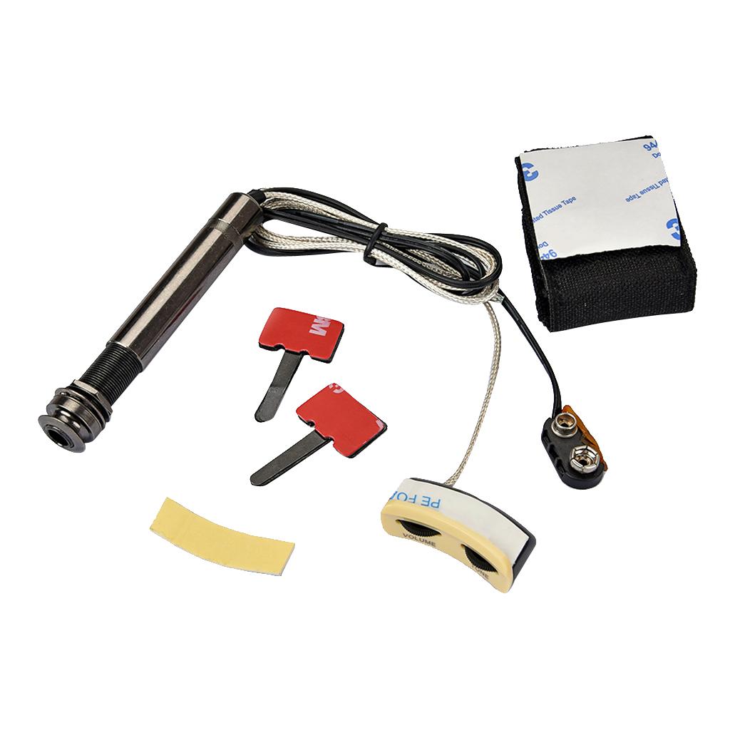 Đàn Ukulele Piezo Pickup Preamp Hệ Thống có Thể Tích & Tone Điều Khiển cho Uke Phần Guitar
