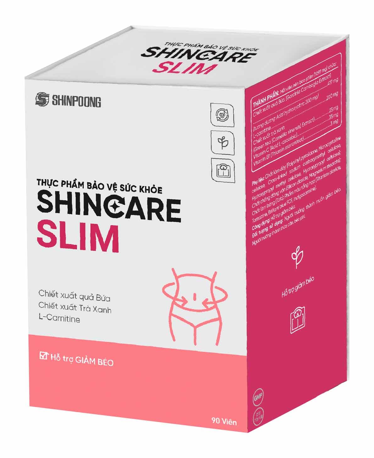 Viên uống Shincare Slim - Hỗ trợ giảm hấp thu chất béo, kiểm soát cân nặng - Hộp 90 viên