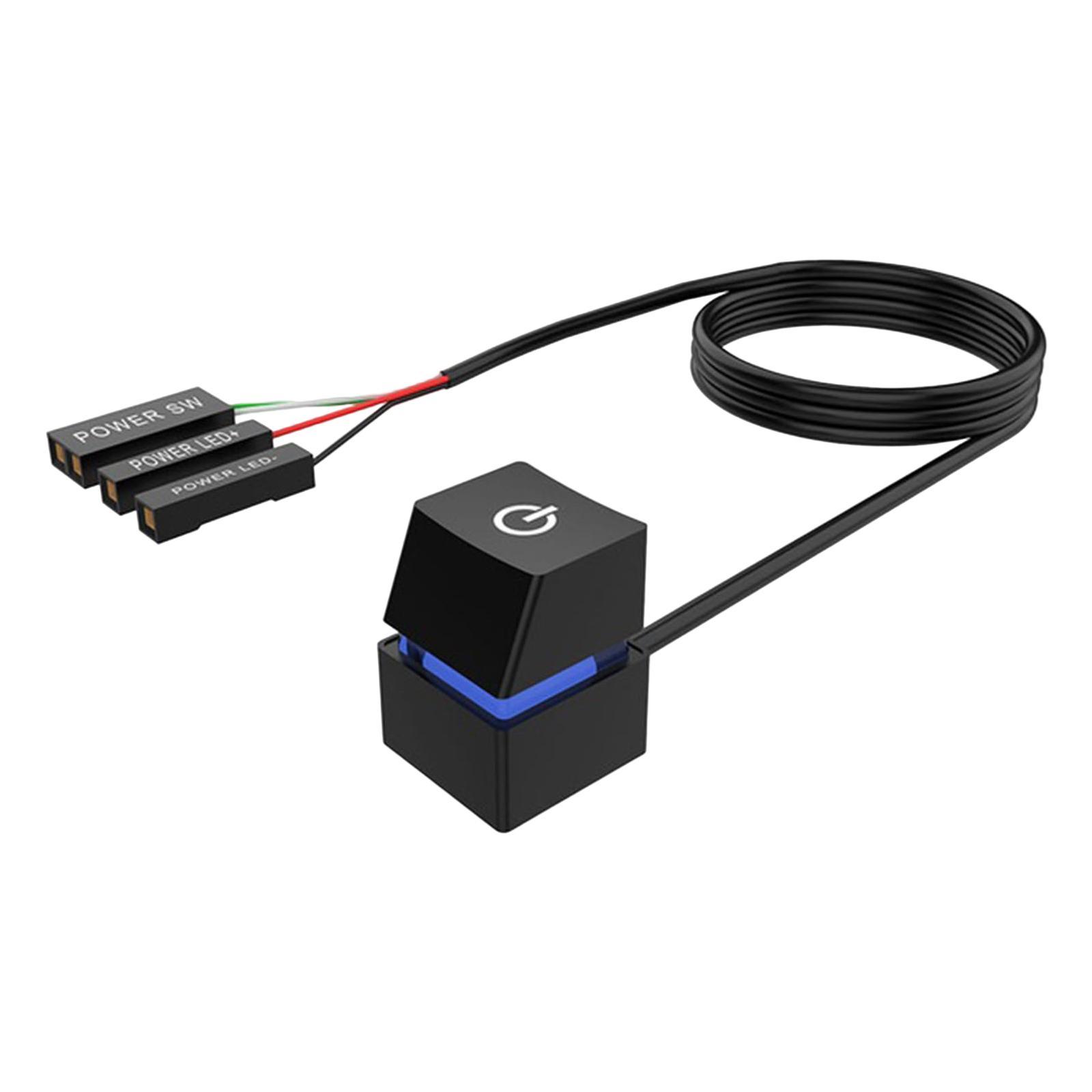 Power on Off Button with Extension Cable External Remote Switch Button for Desktop