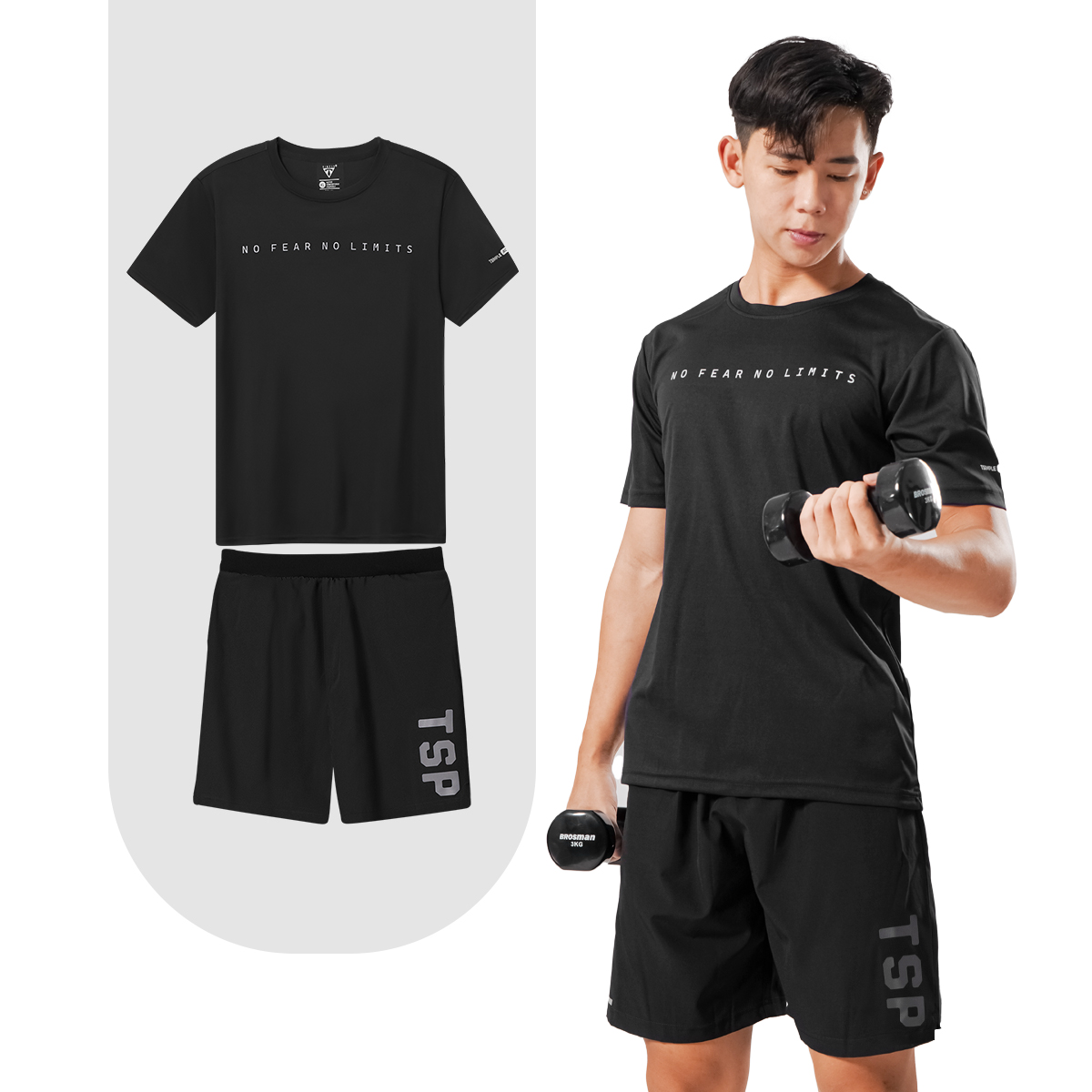 Bộ Thể Thao Nam TSIMPLE quần áo tập gym co giãn thoáng mát QG2AH4