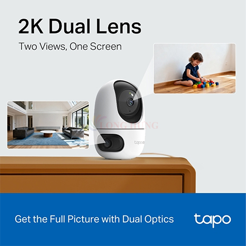 Camera trong nhà TP-Link Tapo Dual Lens Pan/Tilt Home Security Wifi 2K C245D - Hàng chính hãng