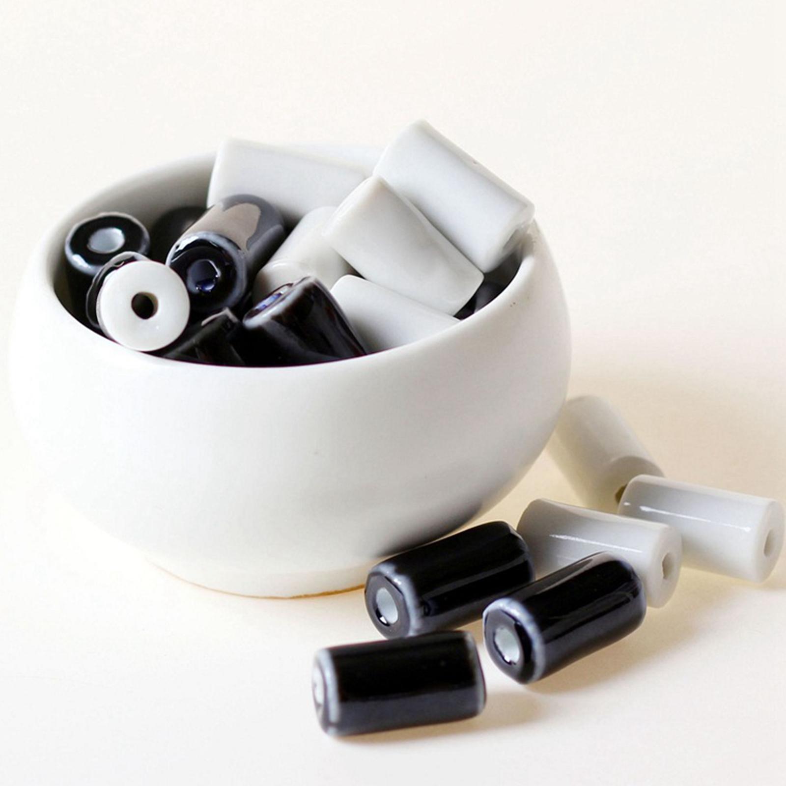 10Pcs Ceramic Tube Spacer Beads For Jewerly Making Earring Bracelet