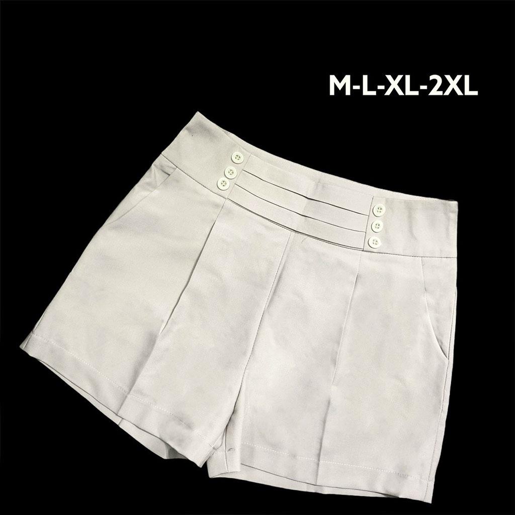 Quần Short Đùi Cạp Cao Thiết Kế Đơn Giản Dễ Mặc Cho Mọi Dáng