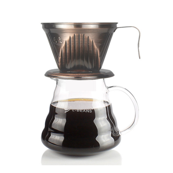 Dụng cụ pha cafe pour over Beehouse dripper 2-4 cups màu đồng