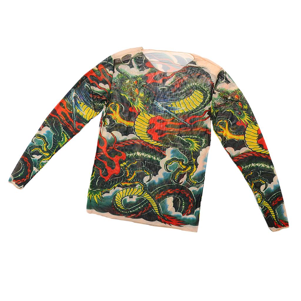 Men Apparel Shirts Long Sleeve Cycling Fitness Print T-Shirt Tops