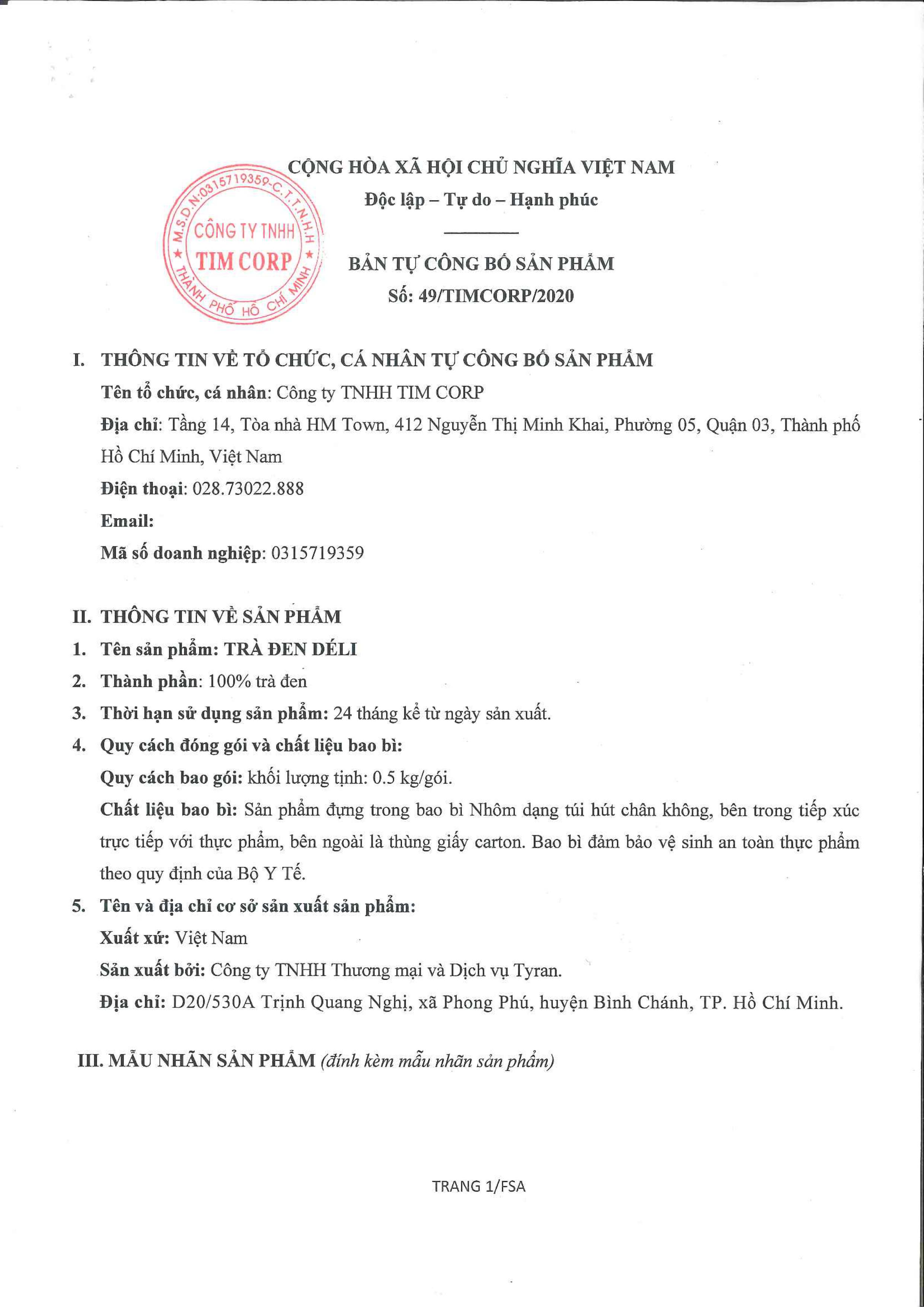 Hồng trà Déli túi zip 500gr, HSD: 24 tháng các quán thường dùng