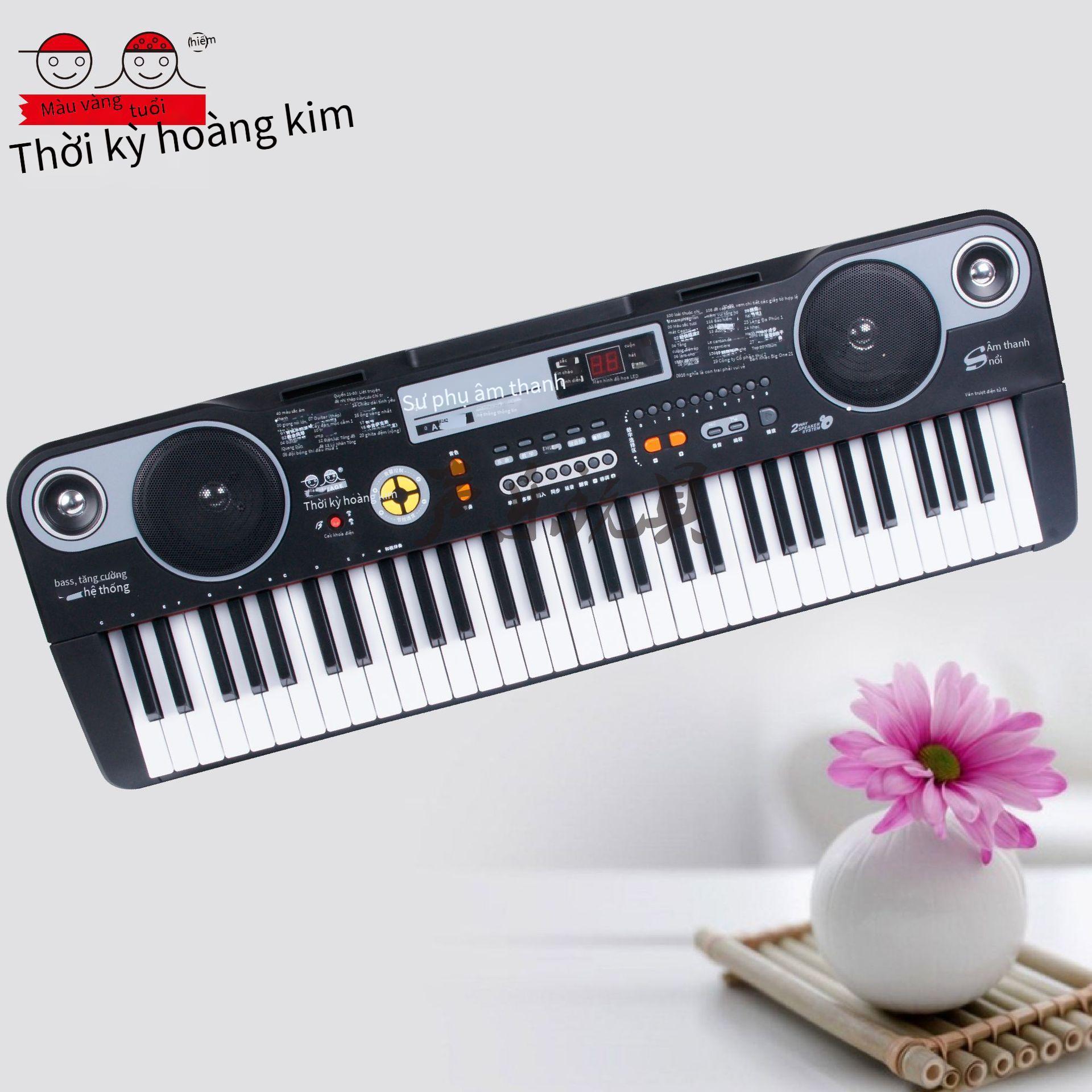 Giao hàng nhanh mùa vàng cuối năm đàn organ điện tử trẻ em có micro 61 phím đàn piano nhỏ dạy học đa năng cho bé