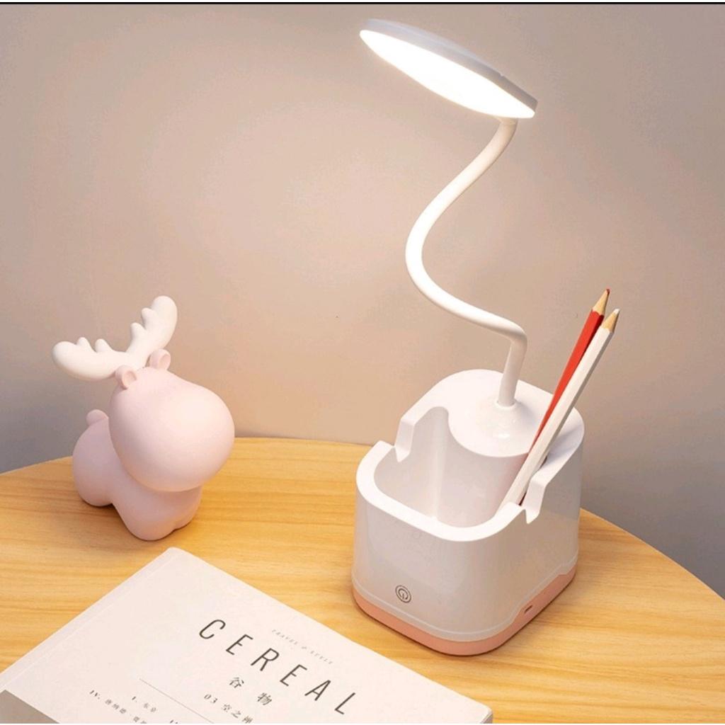 Đèn Bàn Học Đọc Sách Led 3 Chế Độ Sáng Bảo Vệ Mắt, Thiết Kế Kết Hợp Hộp Bút Và Giá Để Điện Thoaị