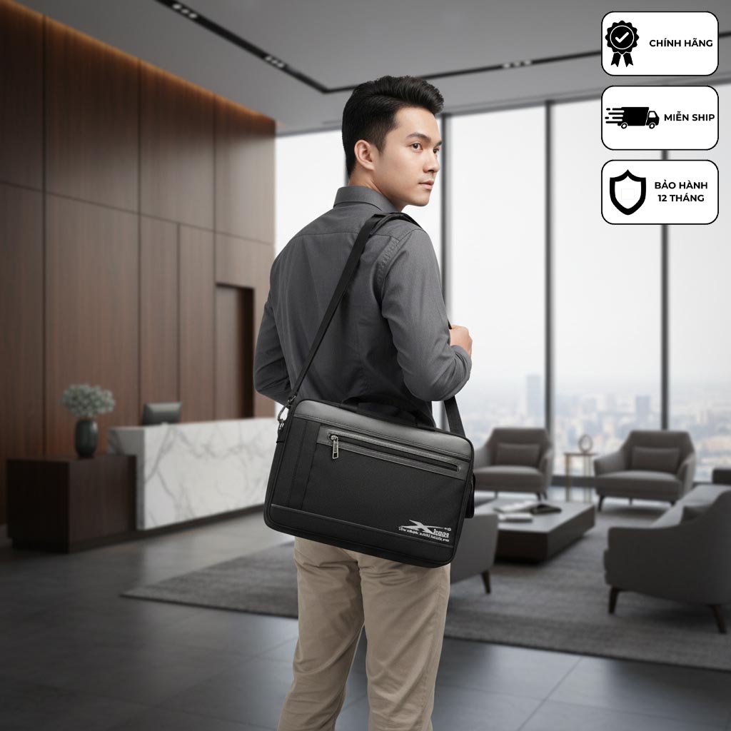 Cặp đa năng học sinh, cặp xách laptop cao cấp Xbags Simple