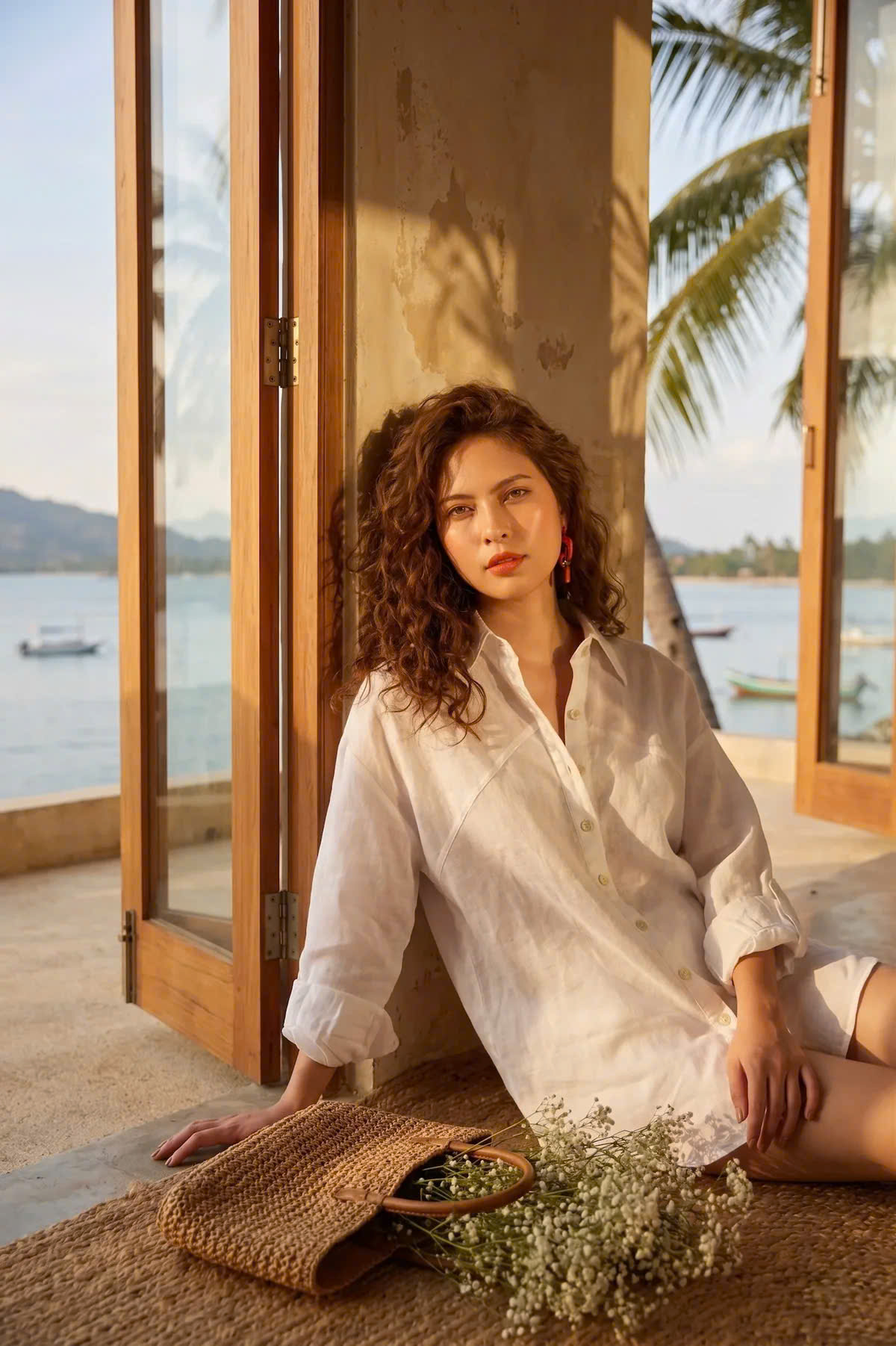 Áo Sơ Mi Oversize Linen Trắng Sương Top175 Thời trang Hity