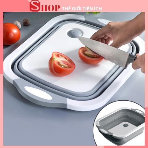 Chậu gấp gọn kiêm thớt và rổ đựng đa năng loại LỚN 3in1 Đa Năng Tiện Dụng 88011 THẾ GIỚI TIỆN ÍCH