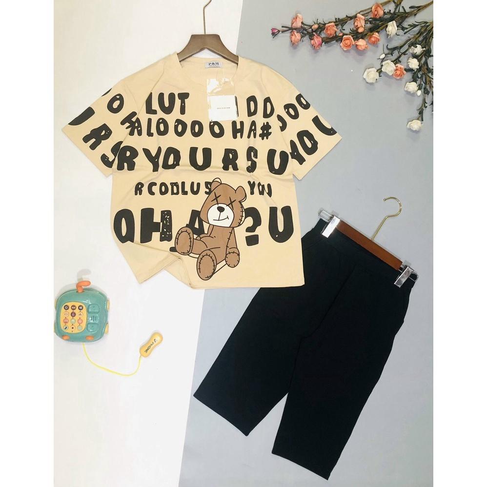 Set bộ đồ mặc nhà nữ quần lửng áo thun phong cách cho chị em KB FASHION