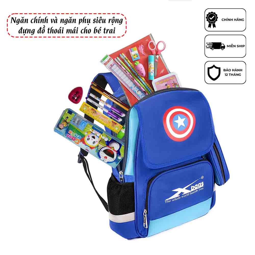 Balo học sinh nam cấp 1 Xbags Power Xb 3017, balo phong cách cho bé trai