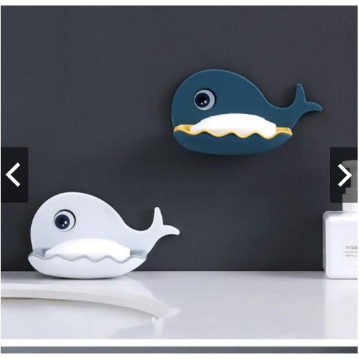 Khay đựng xà bông dán tường hình cá voi 4 màu dễ thương