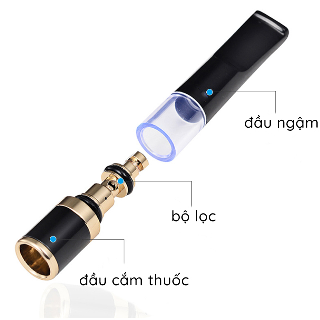 Tẩu Lọc Thuốc Cầm Tay 251ZB Họa Tiết Kim Tuyến Nổi Bật Cao Cấp