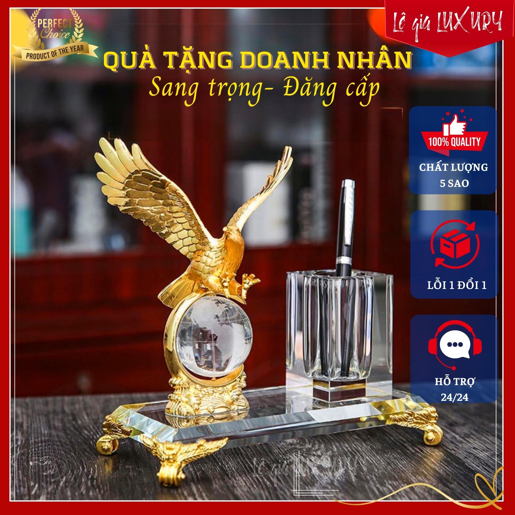 Hộp đựng bút Pha lê Đại bàng, Hộp đựng bút Doanh Nhân, Hộp đựng bút Pha Lê Cao Cấp, Quà Tặng Doanh Nhân, Hộp bút Pha lê Tân Cổ Điển