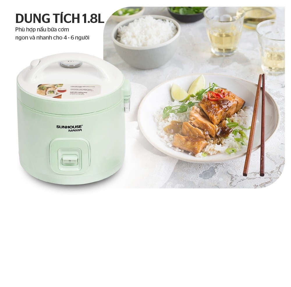 Nồi Cơm Điện 1.8L Sunhouse MaMa SHD8665 - Màu Ngẫu Nhiên - Hàng Chính Hãng