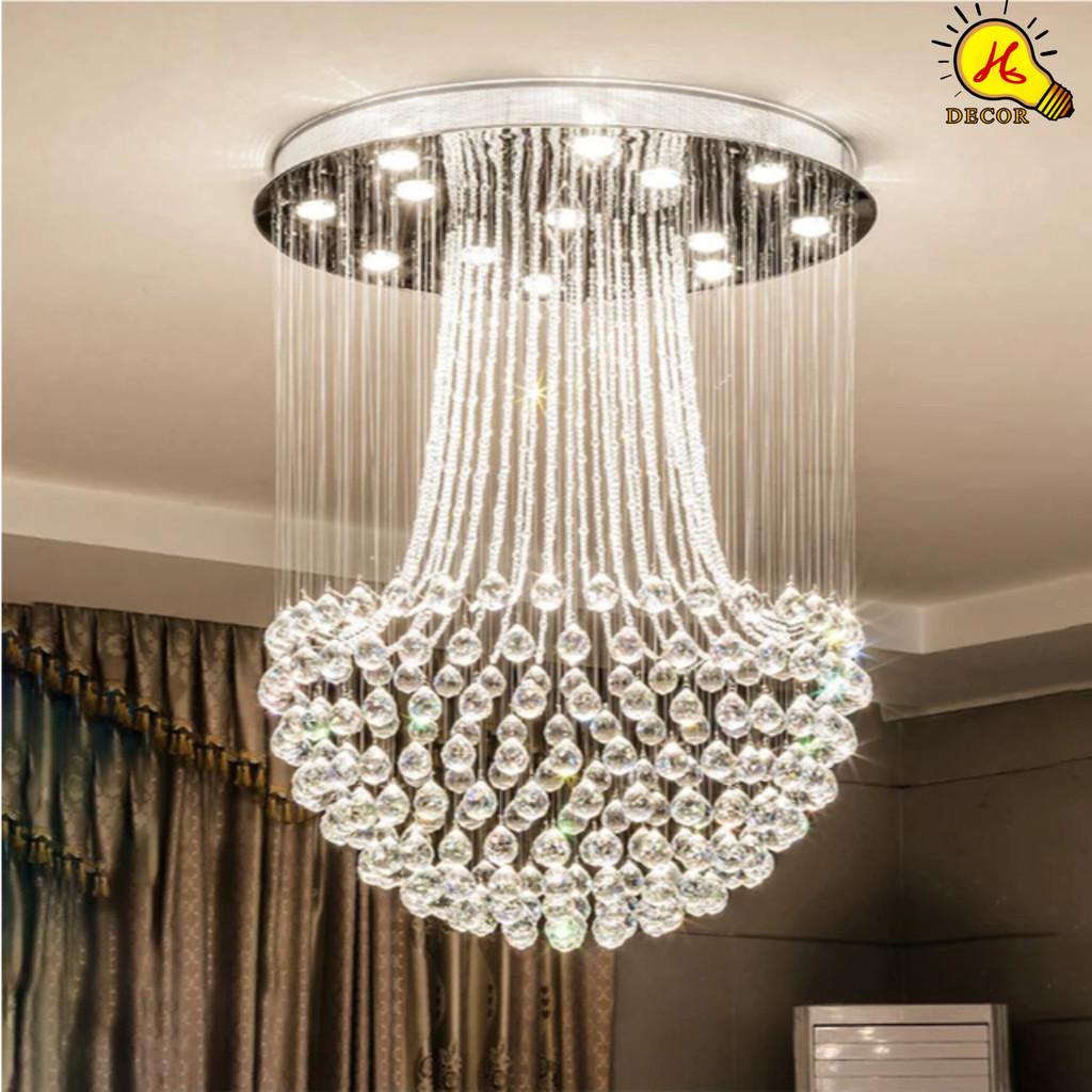 Đèn ốp trần pha lê phòng khách, phòng ngủ HQ - mã PLM04561 - ánh sáng 3 màu sang trọng, phù hợp mọi không gian HQ DECOR (HÀNG NHẬP KHẨU)