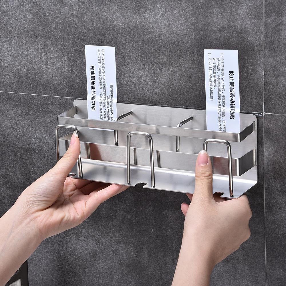 Hộp đựng bàn chải đánh răng đa năng treo tường thiết kế ngăn để cốc, kem đánh răng và vật dụng nhà tắm, bằng thép không gỉ SUS 304 vững chắc