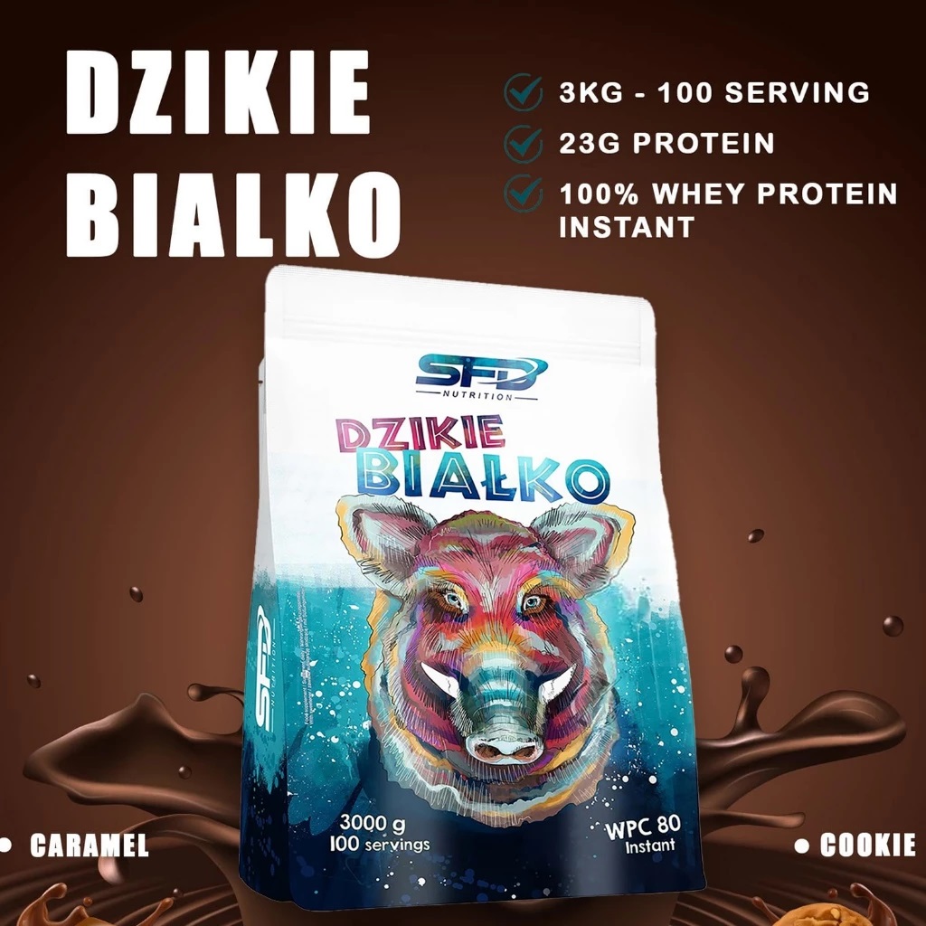SFD Dzikie Bialko - Instant Whey Protein Concentate (3kg) Bổ Sung Protein, Sữa Tăng Cơ | Nhập Khẩu Ba Lan | CitySupp
