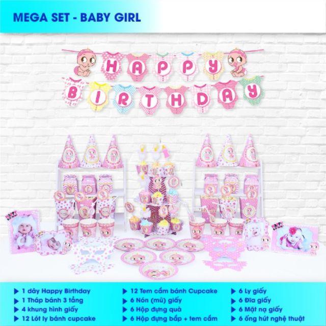 Set sinh nhật em bé hồng