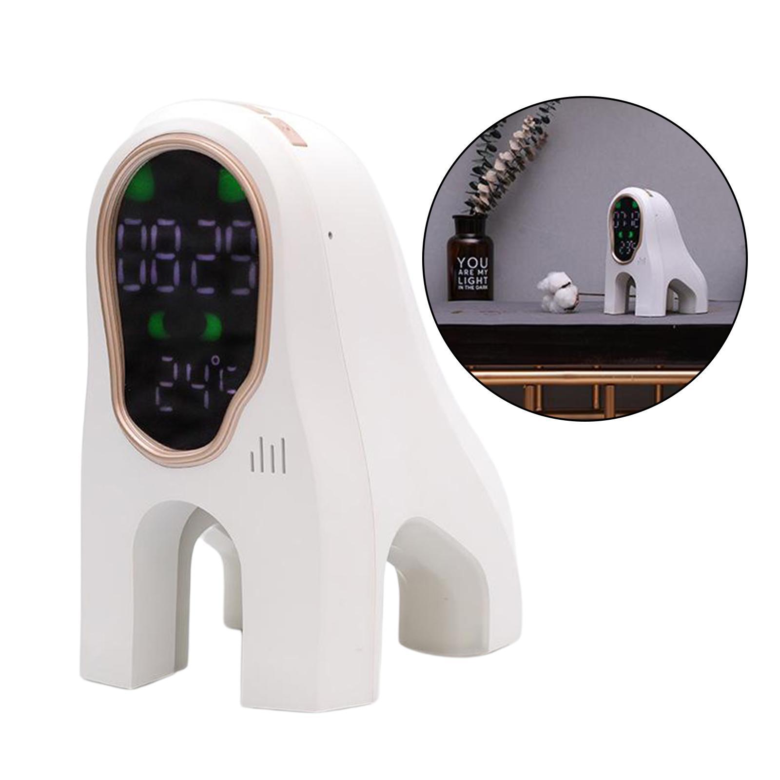 LED Digital Alarm Clock Snooze 12/24Hr Weekend Mode USB Nightlight White