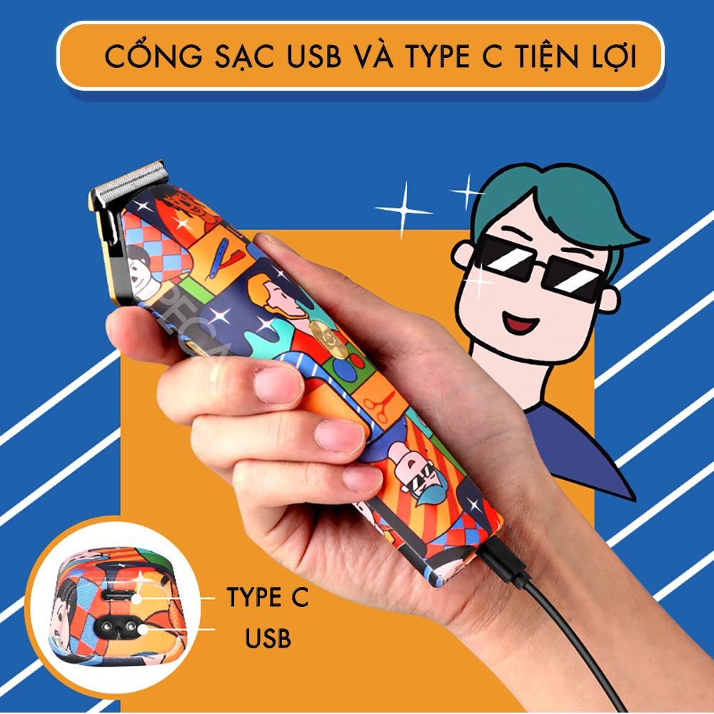 Tông đơ chấn viền chuyên nghiệp Kemei KM-5017H sạc nhanh USB chuyên dụng cắt tóc, fade tóc, cạo đầu, cạo trắng