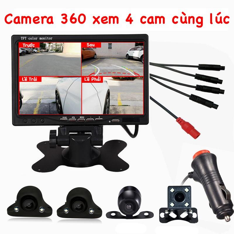 Camera 360 Ô Tô Xem 4 Cam Cùng Lúc, Màn Hình 7inch Full HD Siêu Nét, BH 1 Năm, 1 Đổi 1 Trong 12 Tháng