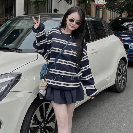 set áo len chân váy,áo len tay dài thêu chữ miumiu mix chân váy xoè có quần bảo hộ T111 BY JOLIE - Be