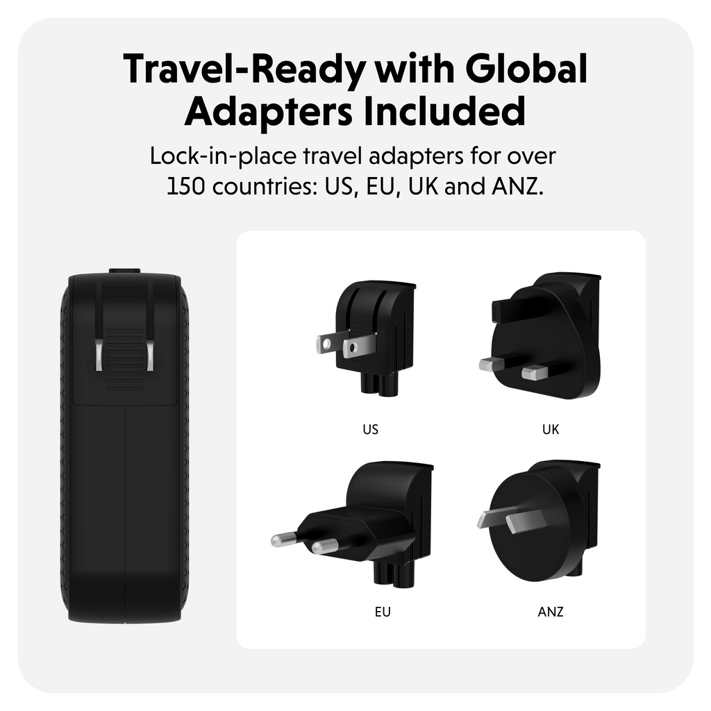 Sạc Nhanh HyperJuice Travel Charger 100W USB-C GaN  – Sạc Đa Thiết Bị, Tối Ưu Cho Mọi Chuyến Đi, Hàng chính hãng