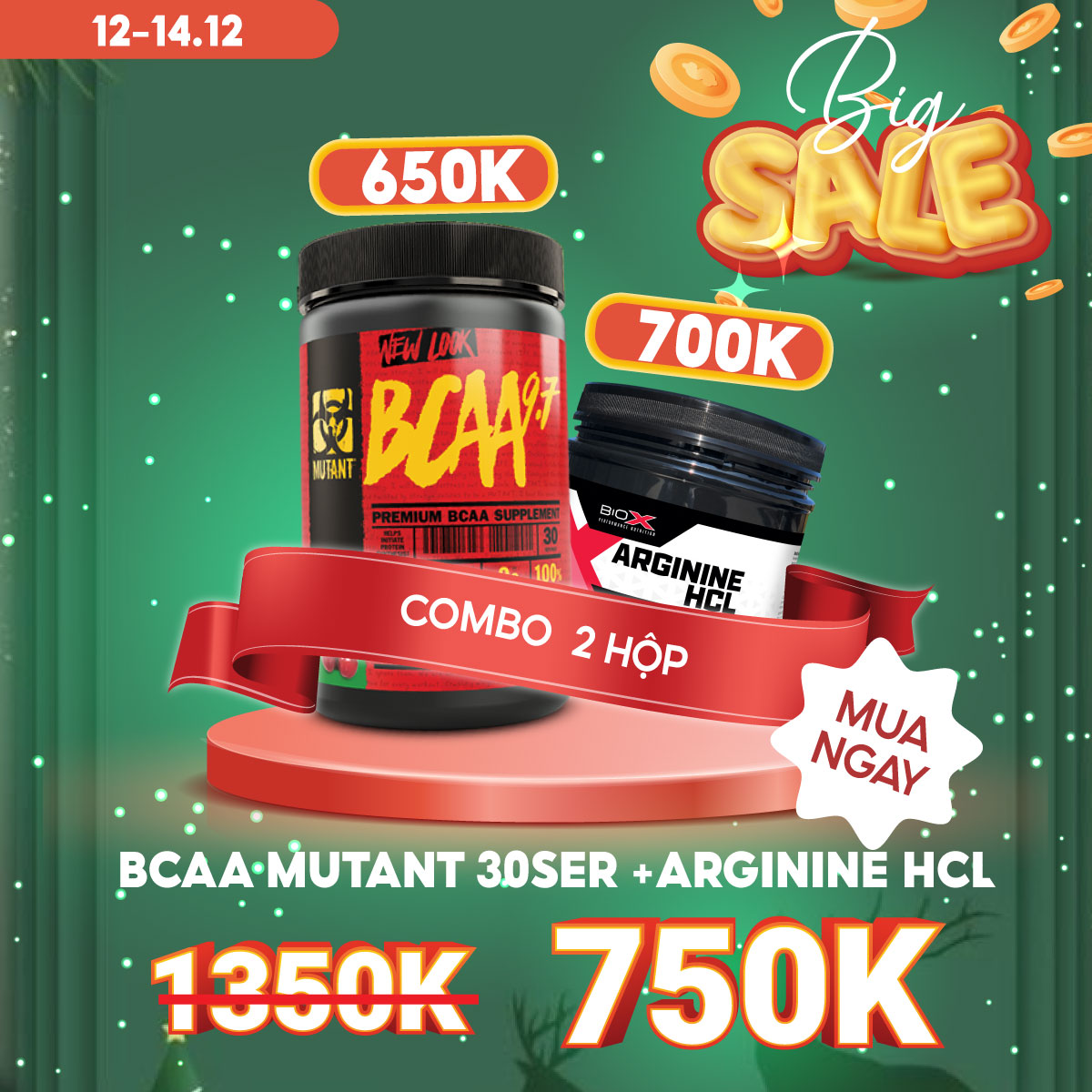 Bổ Sung Năng Lượng Pre-Workout Arginine HCL BioX Hộp 500g