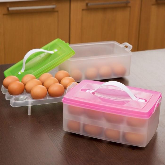 Hộp Đựng Trứng 24 Quả 2 Tầng Siêu Tiện Lợi