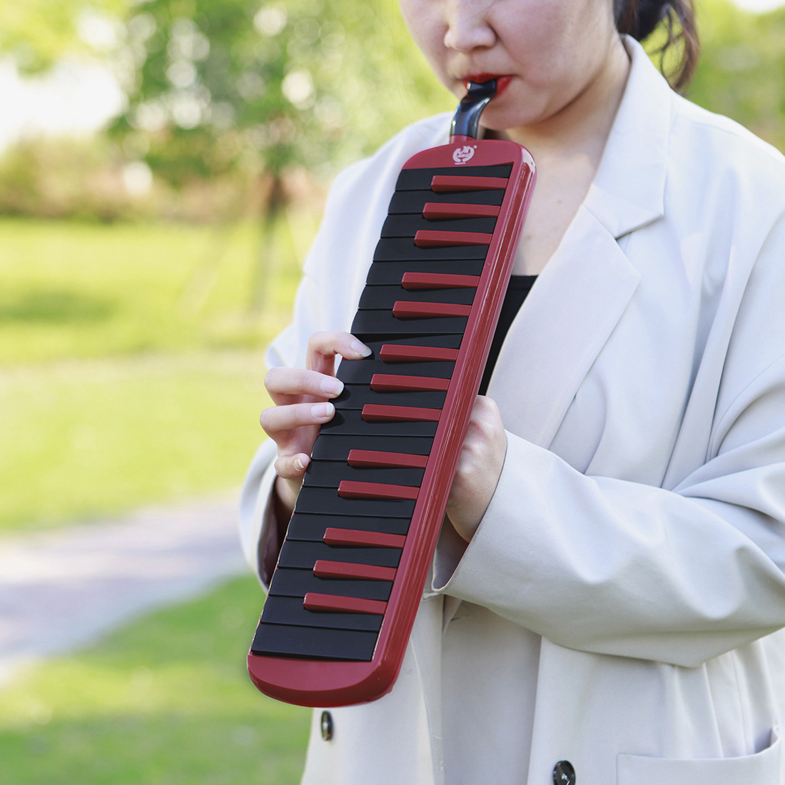 Kèn Melodion, Melodica, Pianica - Mbat KF-32 - Kèn 32 phím cao cấp, túi hộp EVA, nhựa ABS an toàn, màu đỏ - Hàng chính hãng