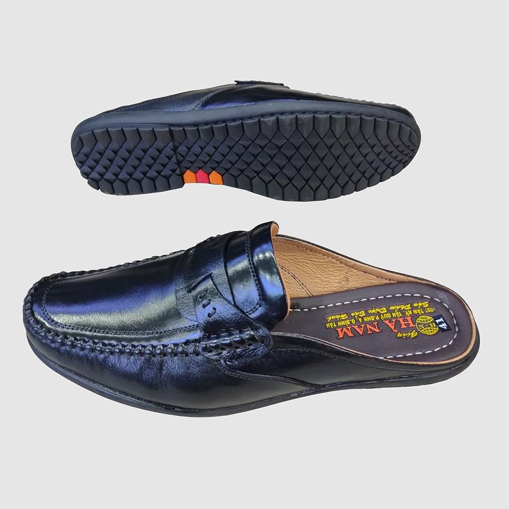 Dép Bít Mũi Nam Da Bò Thật TiTi ĐÔ Cao Cấp GSB20104d