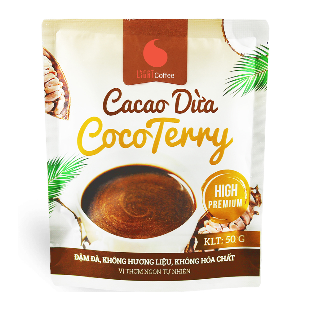 Combo 4 loại thức uống bột hòa tan: cacao sữa 3in1, matcha sữa, cà phê sữa, cacao sữa dừa - Light coffee 50G/GÓI