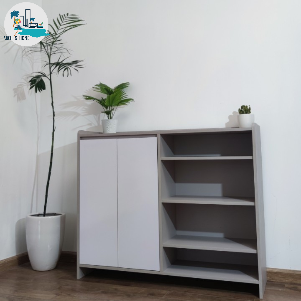 Tủ Giày Thông Minh ARCH &amp; HOME Gỗ MDF Phủ Melamine Tủ Giày Đa Năng Thiết Kế Hiện Đại D120xR35xC100cm SC01