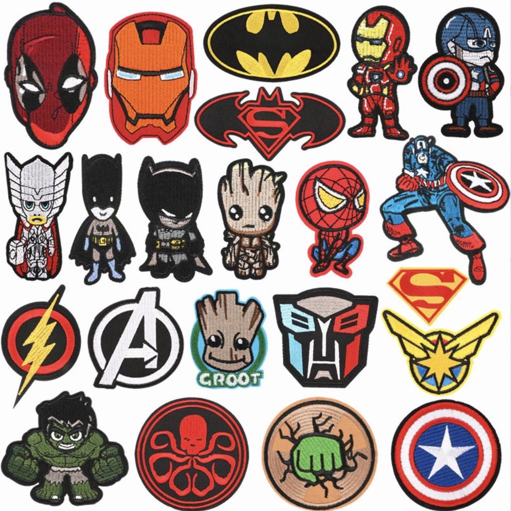 50 MẪU miếng DÁN ỦI quần áo bé TRAI mẫu giáo STICKER THÊU CAO CẤP CÓ SẴN KEO ỦI hình SPIDERMAN CAPTAIN BATMAN MARVEL