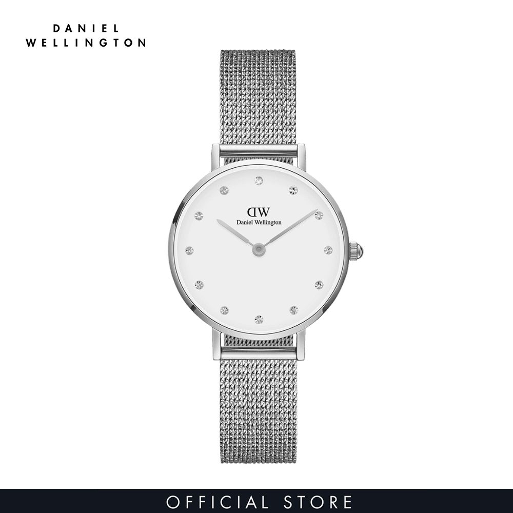 Đồng hồ Nữ Daniel Wellington Lưới - Petite 28 Pressed Sterling Lumine S White 28mm DW00100602